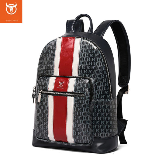 Bullcaptain Silicone Leather Men Backpack Casual Large Capacity School Bag For Teenager Travel Waterproof Laptop Rucksack JYB130