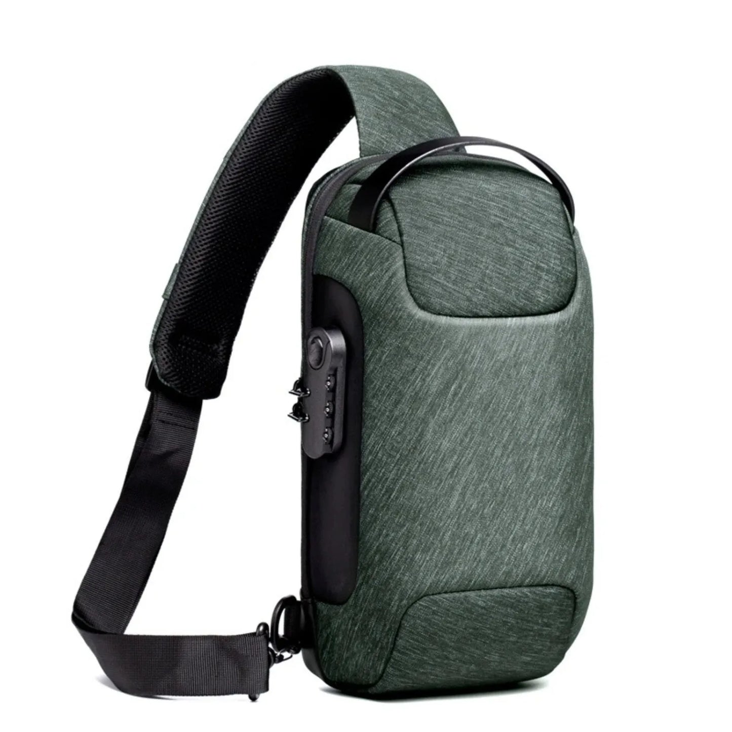 Men’s Waterproof Oxford Crossbody Bag with USB & Anti-Theft Design