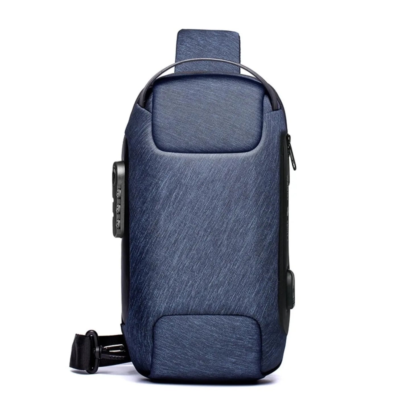 Men’s Waterproof Oxford Crossbody Bag with USB & Anti-Theft Design