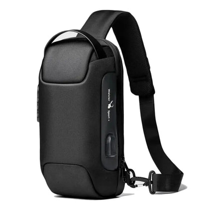 Men’s Waterproof Oxford Crossbody Bag with USB & Anti-Theft Design