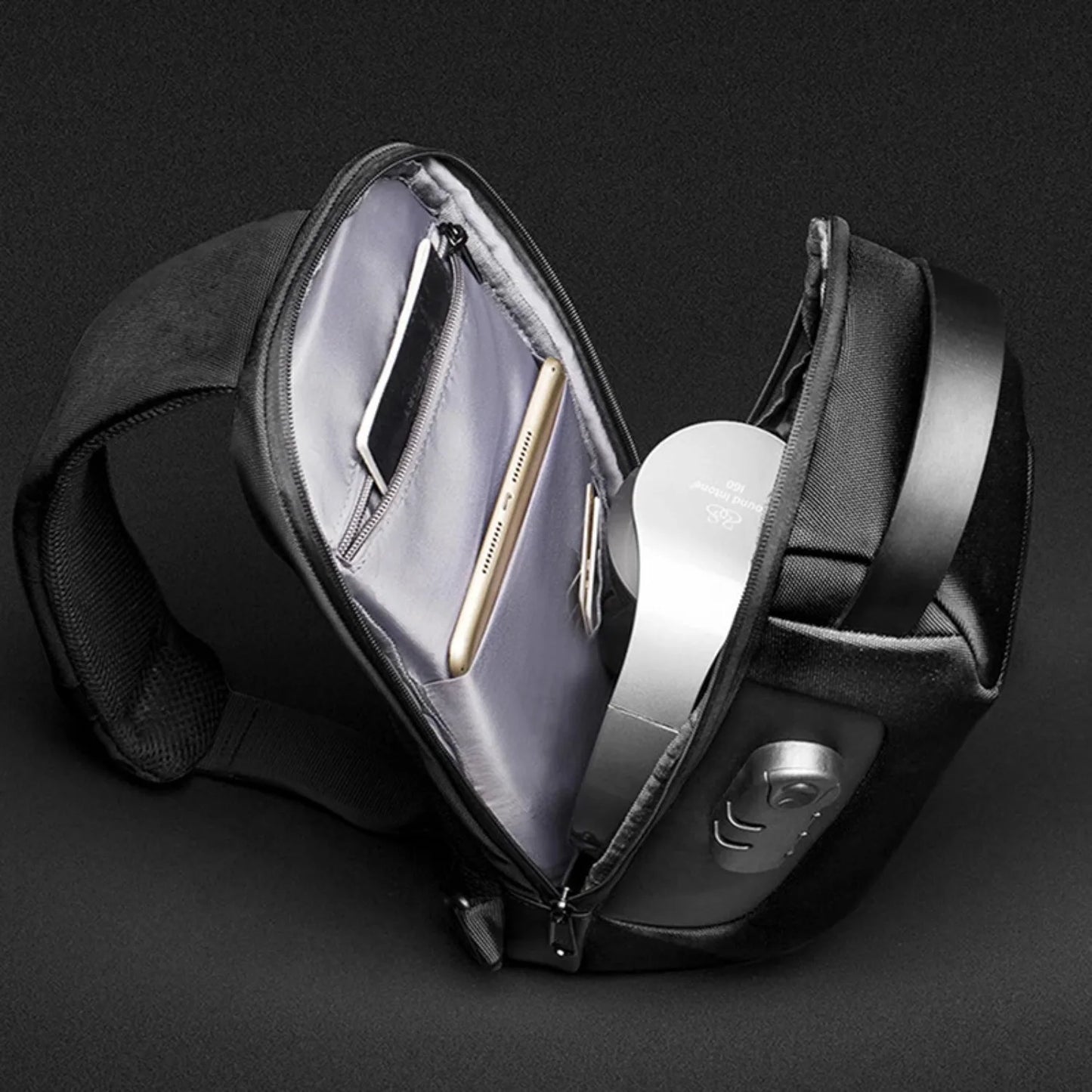 Men’s Waterproof Oxford Crossbody Bag with USB & Anti-Theft Design