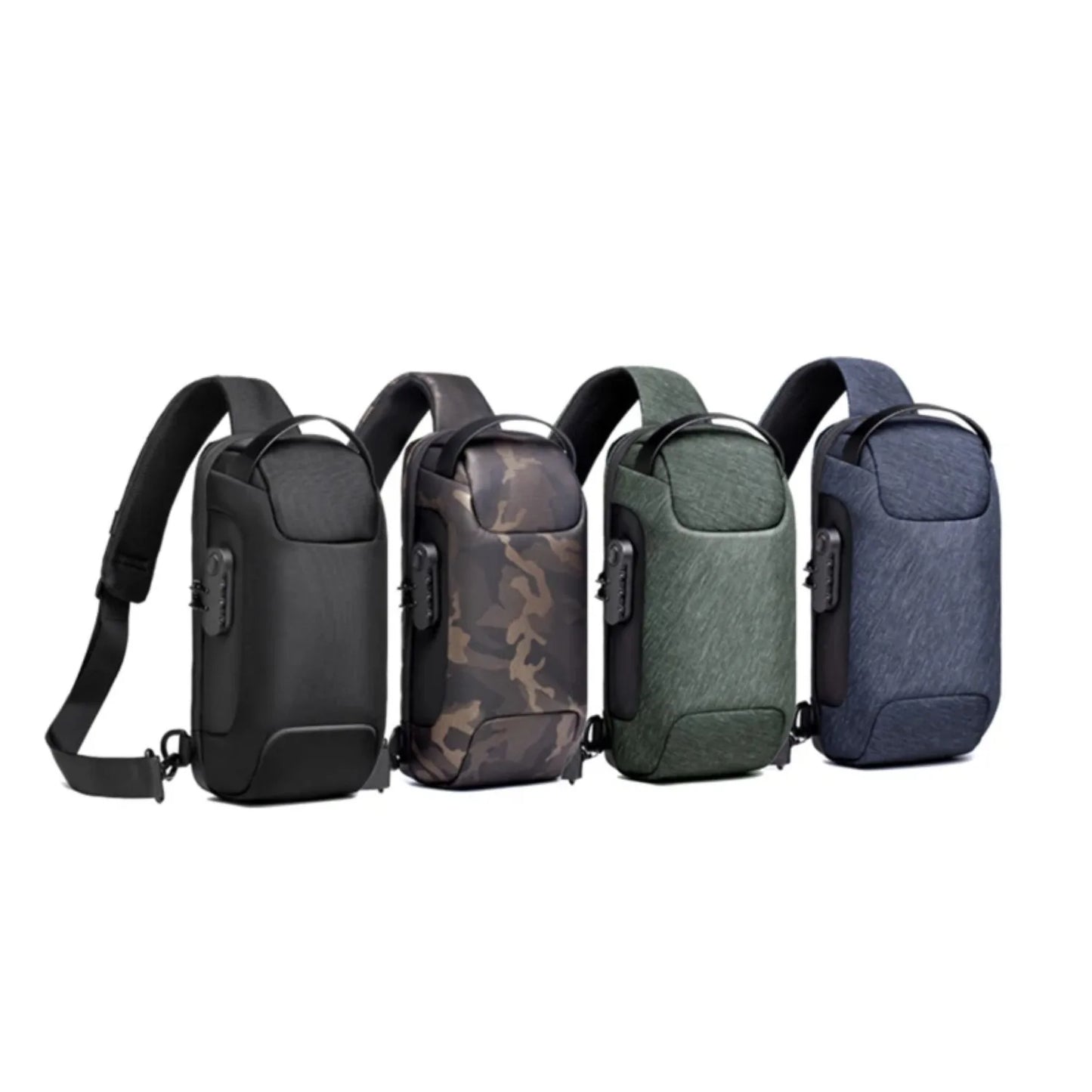 Men’s Waterproof Oxford Crossbody Bag with USB & Anti-Theft Design