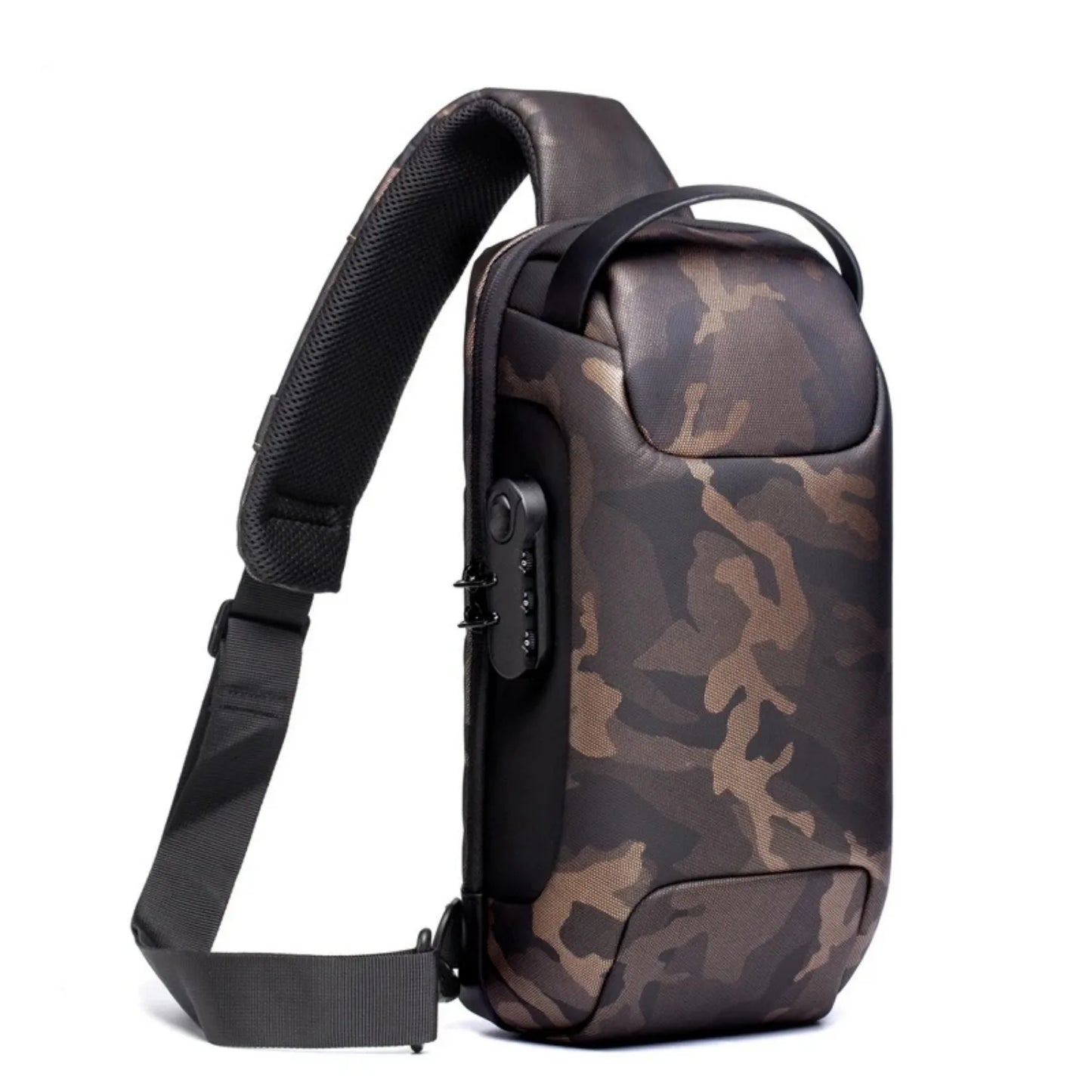 Men’s Waterproof Oxford Crossbody Bag with USB & Anti-Theft Design